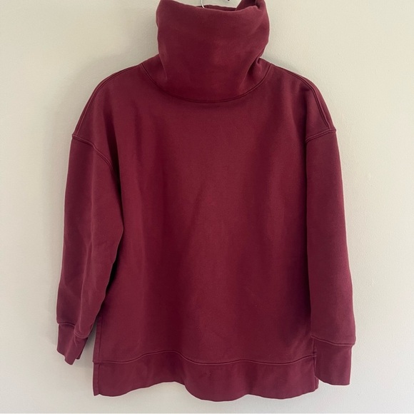 Athleta 24/7 Funnel Turtle Neck Oversized Sweatshirt Maple Red Size Small - Picture 3 of 10